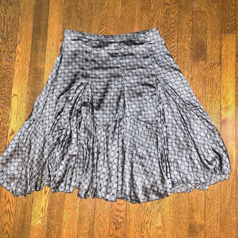 Rinascimento Gray/Black Patterned A-Line Skirt -  Waist 30